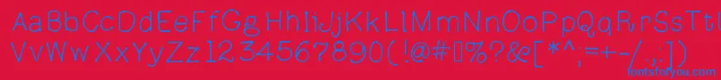 フォントParsniptime – 赤い背景に青い文字