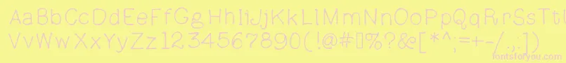 Parsniptime-Schriftart – Rosa Schriften auf gelbem Hintergrund