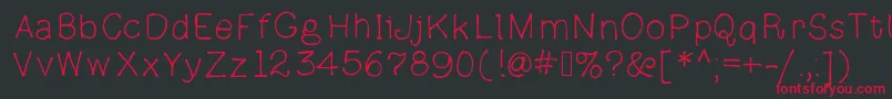 フォントParsniptime – 黒い背景に赤い文字