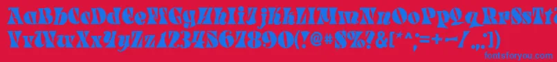 フォントSpacearella – 赤い背景に青い文字