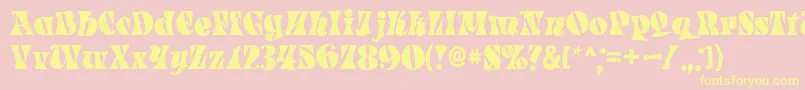 Spacearella-Schriftart – Gelbe Schriften auf rosa Hintergrund
