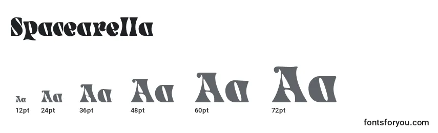 Größen der Schriftart Spacearella