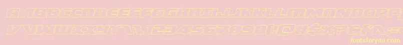 Federalescortoutital-Schriftart – Gelbe Schriften auf rosa Hintergrund