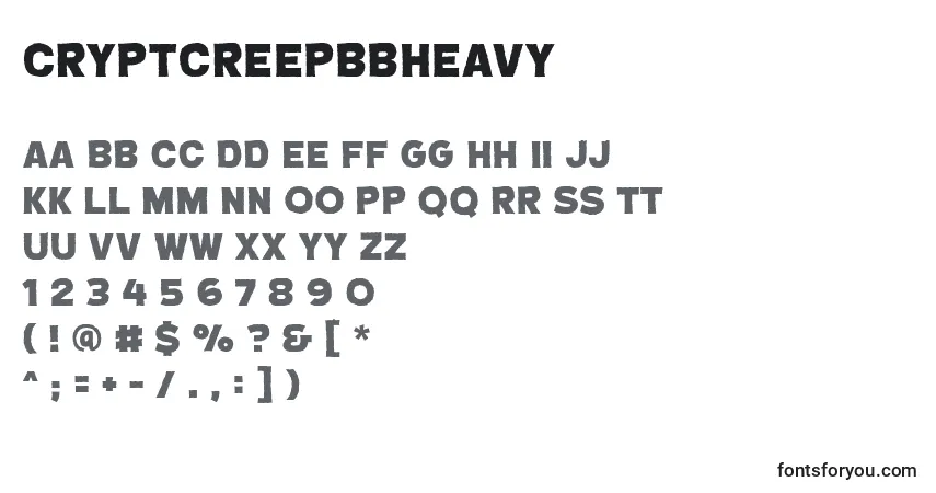 A fonte CryptcreepbbHeavy – alfabeto, números, caracteres especiais