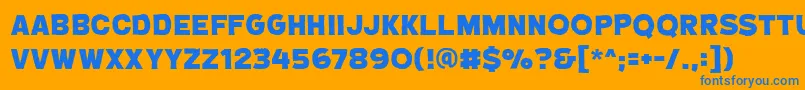 CryptcreepbbHeavy-Schriftart – Blaue Schriften auf orangefarbenem Hintergrund