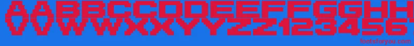 M42Flight721 Font – Red Fonts on Blue Background