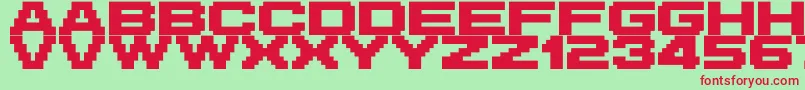 M42Flight721 Font – Red Fonts on Green Background