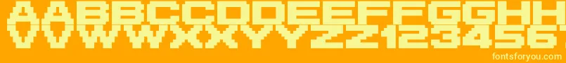 M42Flight721 Font – Yellow Fonts on Orange Background