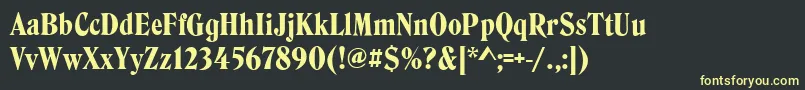 Шрифт HendersonRegular – жёлтые шрифты на чёрном фоне