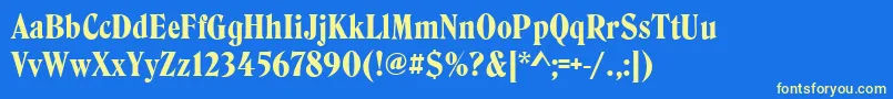 HendersonRegular Font – Yellow Fonts on Blue Background