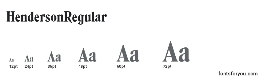 HendersonRegular Font Sizes