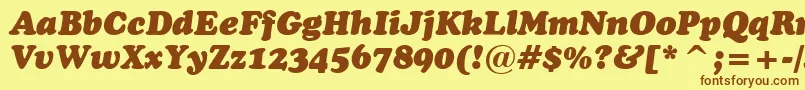 CooperBlackItalicBt Font – Brown Fonts on Yellow Background