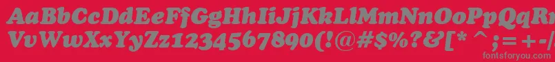 フォントCooperBlackItalicBt – 赤い背景に灰色の文字