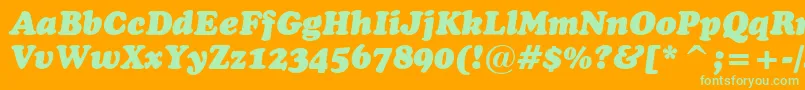 CooperBlackItalicBt Font – Green Fonts on Orange Background