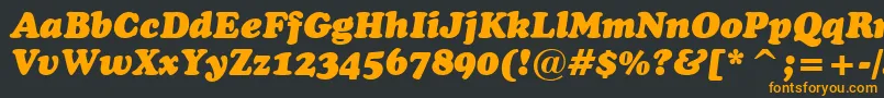 CooperBlackItalicBt Font – Orange Fonts on Black Background