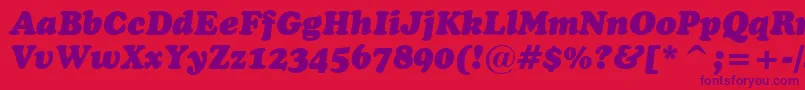 CooperBlackItalicBt Font – Purple Fonts on Red Background