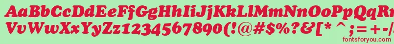 CooperBlackItalicBt Font – Red Fonts on Green Background
