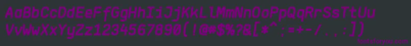Шрифт KlartextMonoBoldItalic – фиолетовые шрифты на чёрном фоне