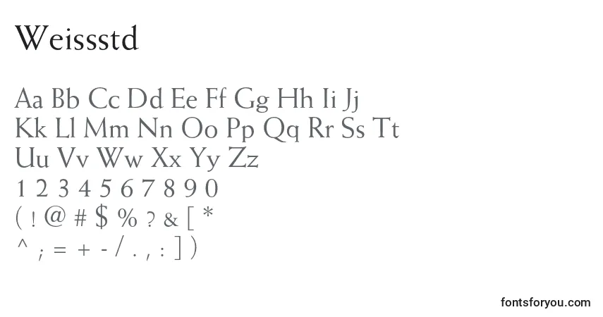 A fonte Weissstd – alfabeto, números, caracteres especiais