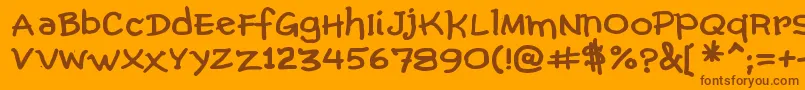 ComicGibiBold Font – Brown Fonts on Orange Background