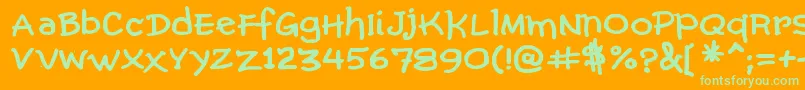 ComicGibiBold Font – Green Fonts on Orange Background