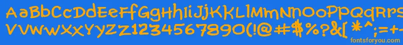 ComicGibiBold Font – Orange Fonts on Blue Background