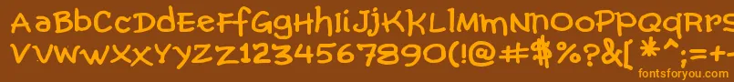 ComicGibiBold Font – Orange Fonts on Brown Background