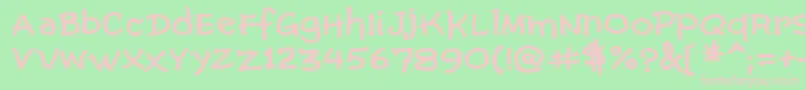 ComicGibiBold Font – Pink Fonts on Green Background