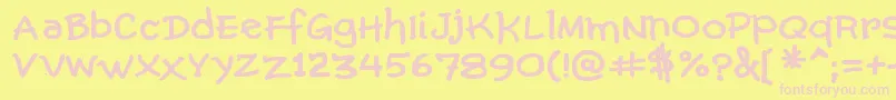 ComicGibiBold Font – Pink Fonts on Yellow Background