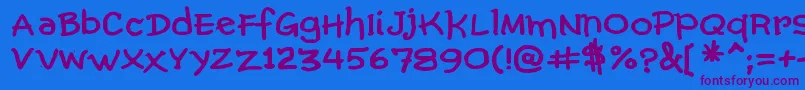 ComicGibiBold Font – Purple Fonts on Blue Background