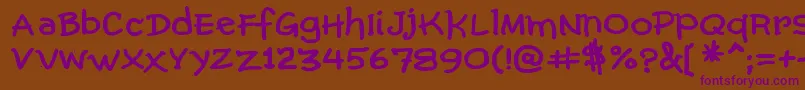 ComicGibiBold Font – Purple Fonts on Brown Background