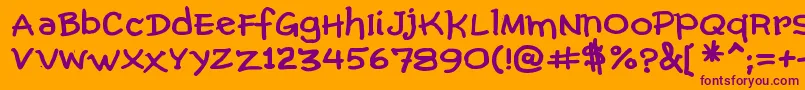 ComicGibiBold Font – Purple Fonts on Orange Background