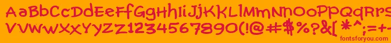 ComicGibiBold Font – Red Fonts on Orange Background