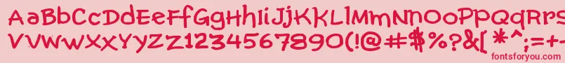 ComicGibiBold Font – Red Fonts on Pink Background