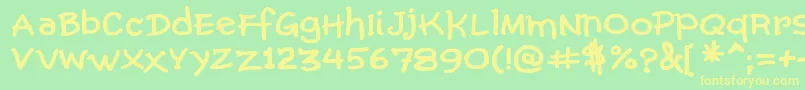ComicGibiBold Font – Yellow Fonts on Green Background