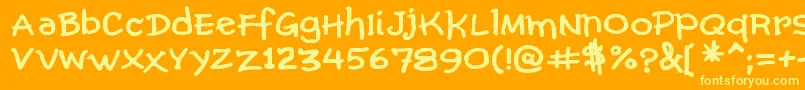 ComicGibiBold Font – Yellow Fonts on Orange Background