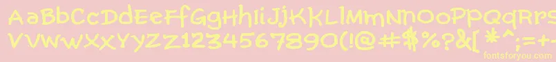 ComicGibiBold Font – Yellow Fonts on Pink Background