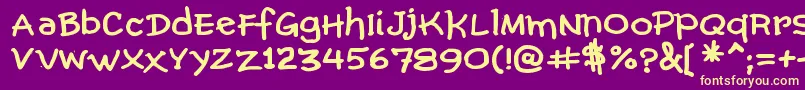 ComicGibiBold Font – Yellow Fonts on Purple Background