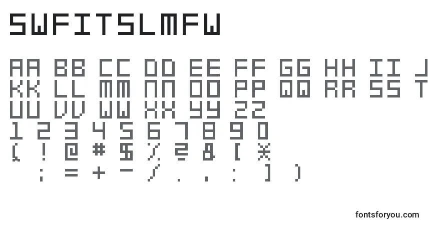 Czcionka SwfitSlmFw – alfabet, cyfry, specjalne znaki