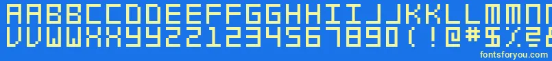 SwfitSlmFw Font – Yellow Fonts on Blue Background