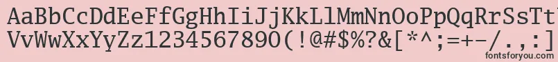 Luximr-fontti – mustat fontit vaaleanpunaisella taustalla