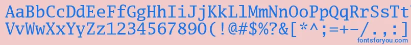 Luximr-fontti – siniset fontit vaaleanpunaisella taustalla
