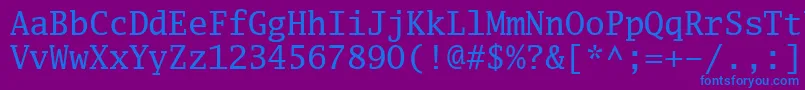 Luximr-fontti – siniset fontit violetilla taustalla