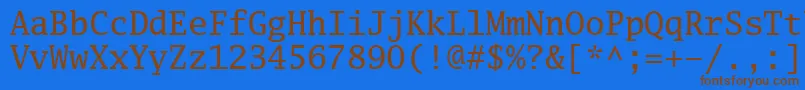 Luximr-fontti – ruskeat fontit sinisellä taustalla