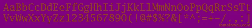 Luximr-Schriftart – Braune Schriften auf violettem Hintergrund