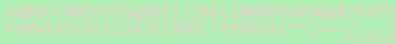 フォントLuximr – 緑の背景にピンクのフォント