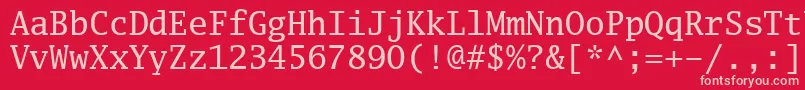 Luximr-fontti – vaaleanpunaiset fontit punaisella taustalla