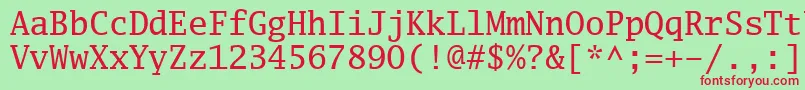 Luximr-fontti – punaiset fontit vihreällä taustalla