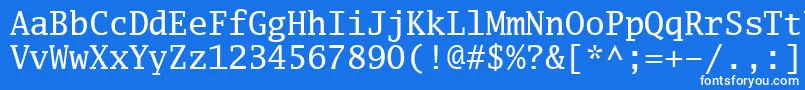 Luximr-fontti – valkoiset fontit sinisellä taustalla