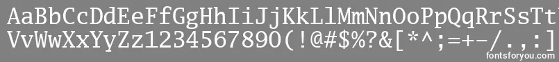 Luximr-fontti – valkoiset fontit harmaalla taustalla